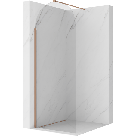 Mexen Kioto-Q Stijenka za tuš Walk-in 80 x 200 cm, prozirna 8 mm, brušeni bakar - 800-080-101-65-00-Q