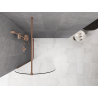 Mexen Kioto-Q Stenska prha Walk-in 90 x 200 cm, prozorna 8 mm, brušeni baker - 800-090-101-65-00-Q