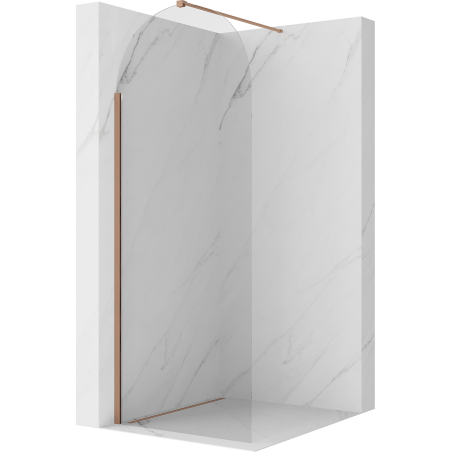 Mexen Kioto-Q ścianka prysznicowa Walk-in 90 x 200 cm, transparent 8 mm, miedź szczotkowana - 800-090-101-65-00-Q