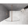 Mexen Kioto-Q Walk-in Shower Wall 100 x 200 cm, Transparent 8 mm, Brushed Copper - 800-100-101-65-00-Q