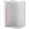 Mexen Kioto-Q Walk-in Shower Wall 110 x 200 cm, Transparent 8 mm, Brushed Copper - 800-110-101-65-00-Q
