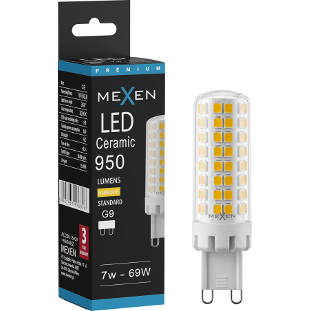 Mexen Aura Λάμπα LED G9, 7W, Θερμό - 3000K, 950 lm - L121-G9-0730-01