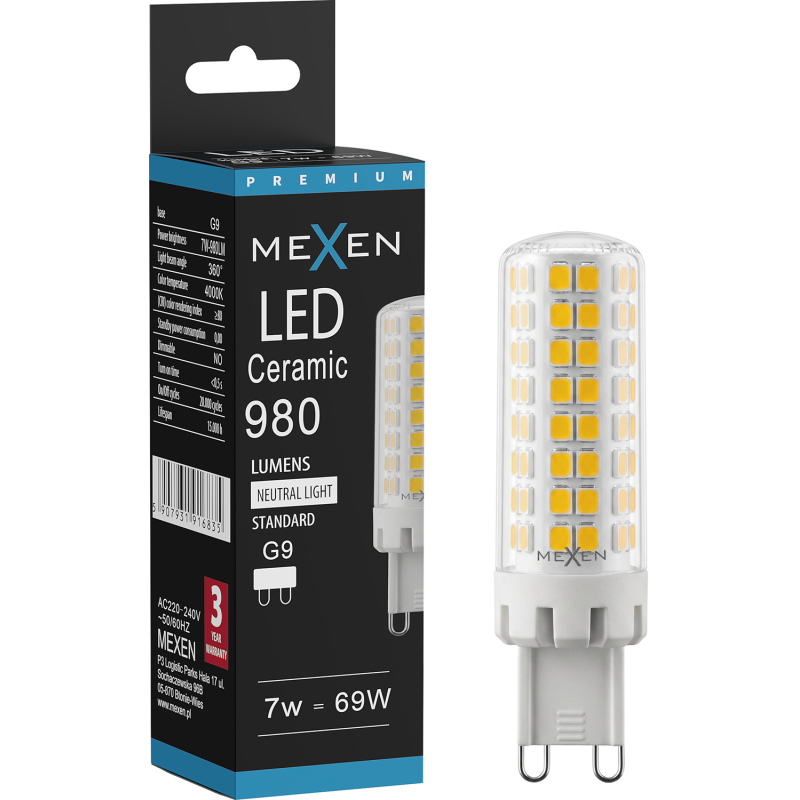 Mexen Aura Λάμπα LED G9, 7W, Ουδέτερη - 4000K, 980 lm - L121-G9-0740-01