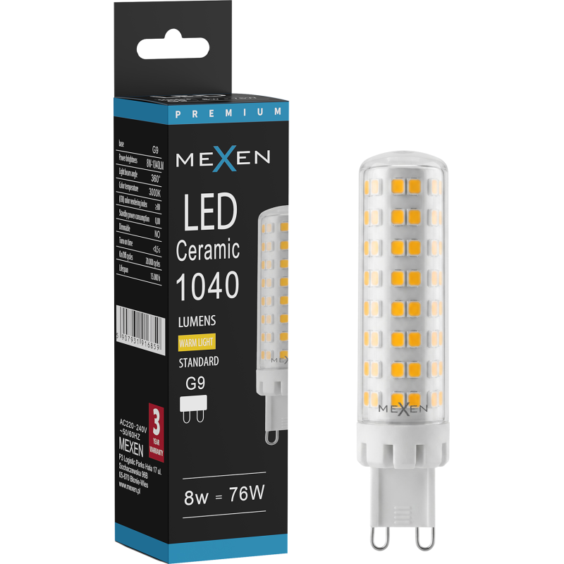 Mexen Aura Λάμπα LED G9, 8W, Θερμό - 3000K, 1040 lm - L121-G9-0830-01