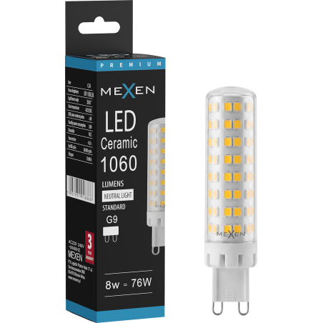 Mexen Aura Lampadina LED G9, 8W, Neutro - 4000K, 1060 lm - L121-G9-0840-01