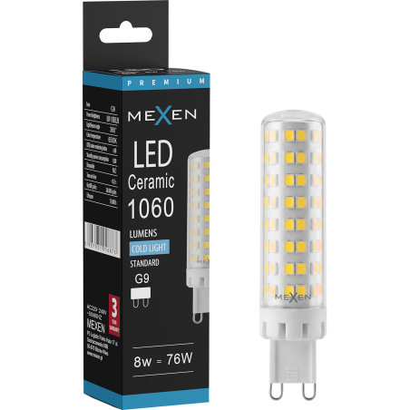 Mexen Aura Lampadina LED G9, 8W, Fredda - 6500K, 1060 lm - L121-G9-0865-01