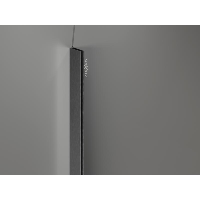 Mexen Kioto-Q ścianka prysznicowa Walk-in 100 x 200 cm, transparent 8 mm, gun gray szczotkowany - 800-100-101-66-00-Q