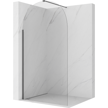 Mexen Kioto-Q ścianka prysznicowa Walk-in 100 x 200 cm, transparent 8 mm, gun gray szczotkowany - 800-100-101-66-00-Q