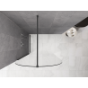 Mexen Kioto-Q Walk-in Shower Wall 100 x 200 cm, Transparent 8 mm, Brushed Gun Gray - 800-100-101-66-00-Q