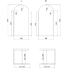 Mexen Kioto-Q ścianka prysznicowa Walk-in 100 x 200 cm, transparent 8 mm, gun gray szczotkowany - 800-100-101-66-00-Q