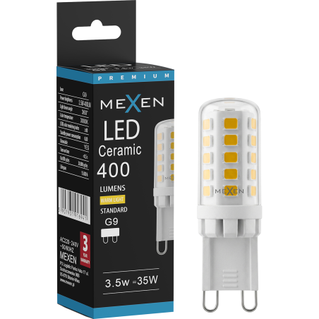 Mexen Aura Ampoule LED G9 dimmable, 3,5W, Chaude - 3000K, 400 lm - L122-G9-0330-01