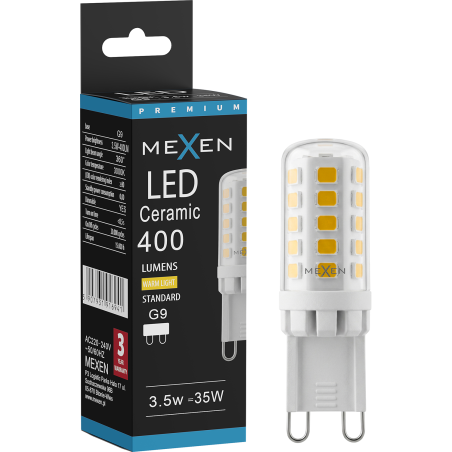 Mexen Aura Himmennettävä LED-lamppu G9, 3,5W, Lämmin - 3000K, 400 lm - L122-G9-0330-01
