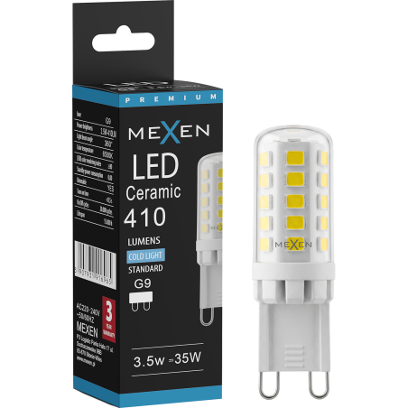 Mexen Aura Lampadina LED dimmerabile G9, 3,5W, Fredda - 6500K, 410 lm - L122-G9-0365-01