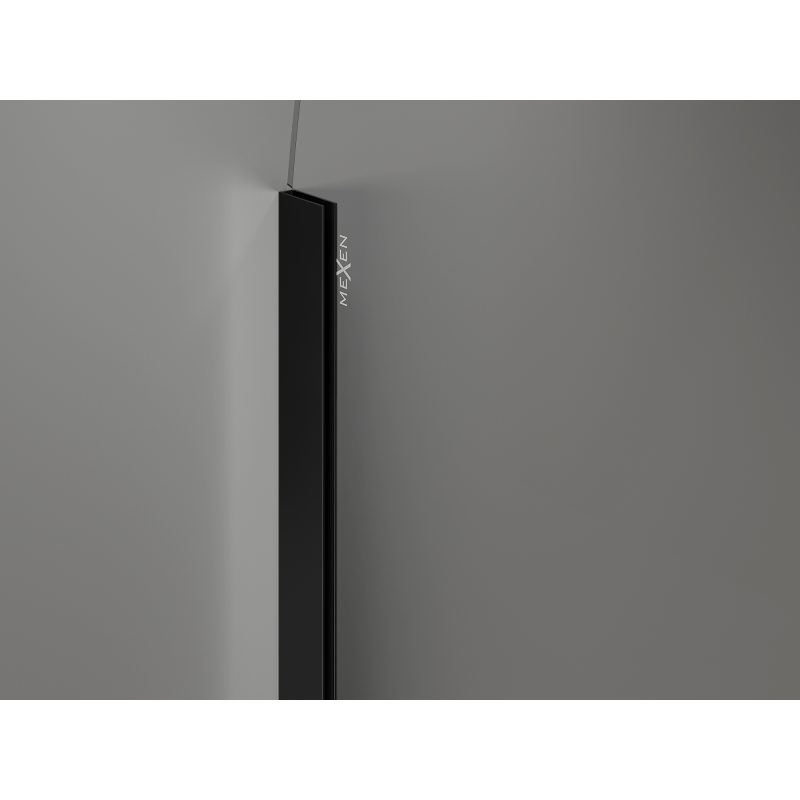 Mexen Kioto-Q ścianka prysznicowa Walk-in 80 x 200 cm, transparent 8 mm, czarna - 800-080-101-70-00-Q