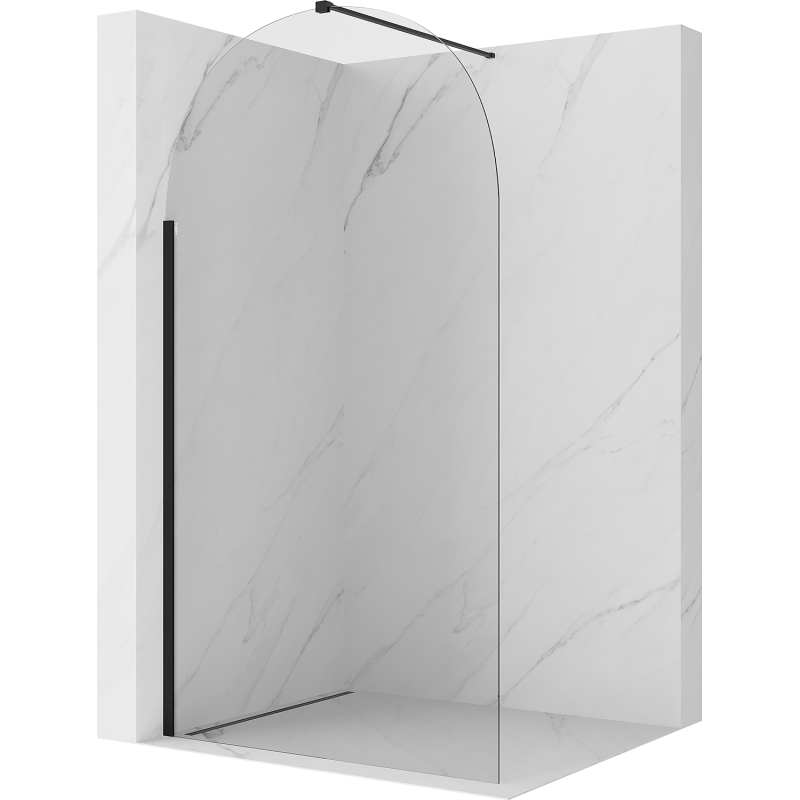 Mexen Kioto-Q ścianka prysznicowa Walk-in 100 x 200 cm, transparent 8 mm, czarna - 800-100-101-70-00-Q