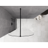 Mexen Kioto-Q tuš stena Walk-in 100 x 200 cm, prozorna 8 mm, črna - 800-100-101-70-00-Q