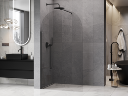Mexen Kioto-Q ścianka prysznicowa Walk-in 110 x 200 cm, transparent 8 mm, czarna - 800-110-101-70-00-Q