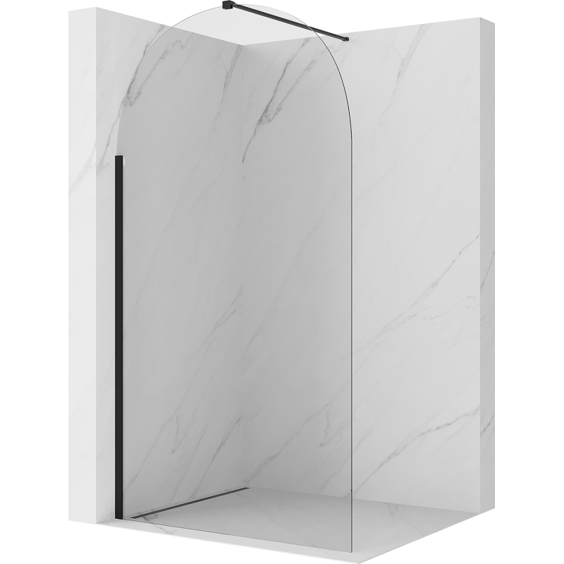 Mexen Kioto-Q tuš stena Walk-in 120 x 200 cm, prozorna 8 mm, črna - 800-120-101-70-00-Q