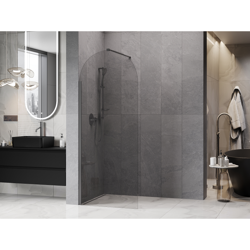 Mexen Kioto-Q ścianka prysznicowa Walk-in 80 x 200 cm, transparent 8 mm, gun metal - 800-080-101-95-00-Q
