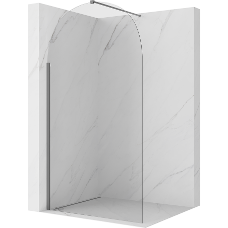 Mexen Kioto-Q Walk-in Shower Panel 110 x 200 cm, Transparent 8 mm, Gun Metal - 800-110-101-95-00-Q