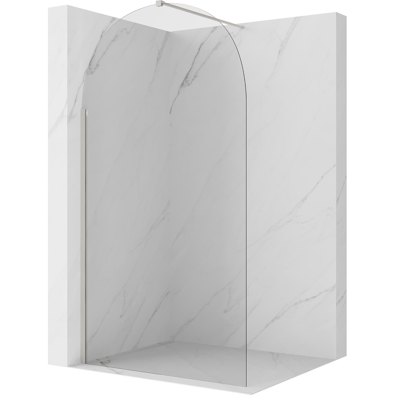Mexen Kioto-Q Walk-in Shower Wall 110 x 200 cm, Transparent 8 mm, Brushed Nickel - 800-110-101-97-00-Q