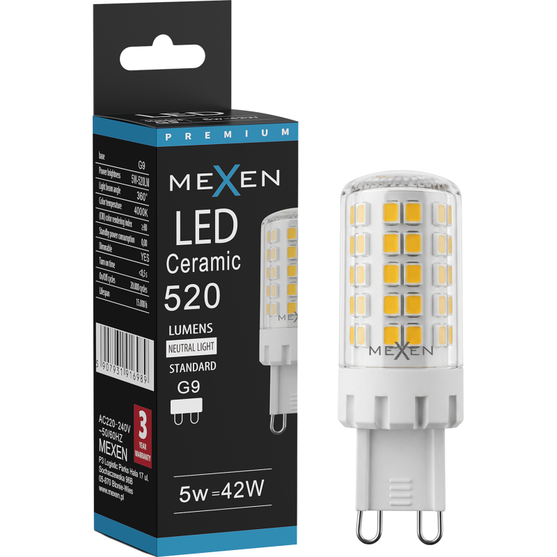 Mexen Aura Λάμπα LED ρυθμιζόμενη G9, 5W, Ουδέτερη - 4000K, 520 lm - L122-G9-0540-01