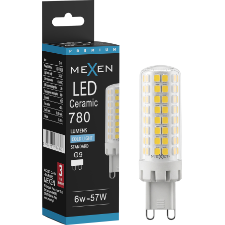 Mexen Aura Himmeennettävä LED-lamppu G9, 6W, Kylmä - 6500K, 780 lm - L122-G9-0665-01