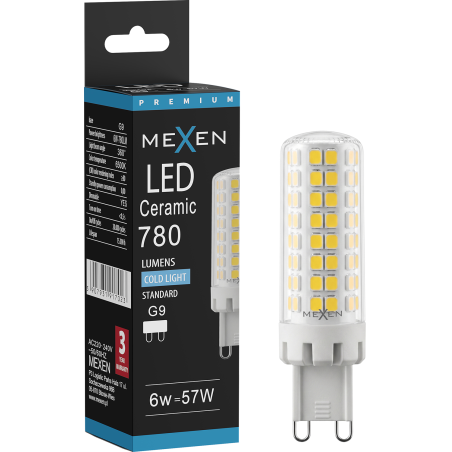 Mexen Aura Lampadina LED dimmerabile G9, 6W, Fredda - 6500K, 780 lm - L122-G9-0665-01
