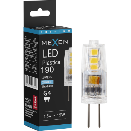 Mexen Oris Lampadina LED G4, 1,5W, Fredda - 6500K, 190 lm - L115-G4-0165-01