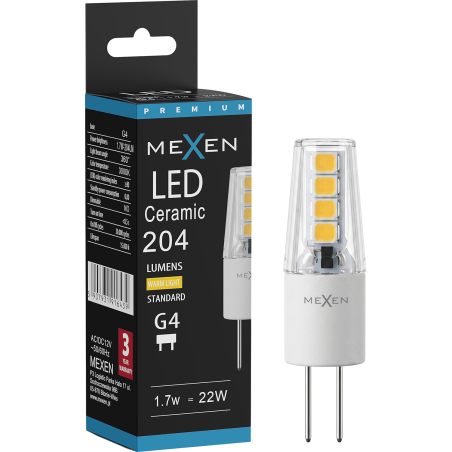 Mexen Oris żarówka LED G4, 1,7W, Ciepła - 3000K, 204 lm - L115-G4-0130-02