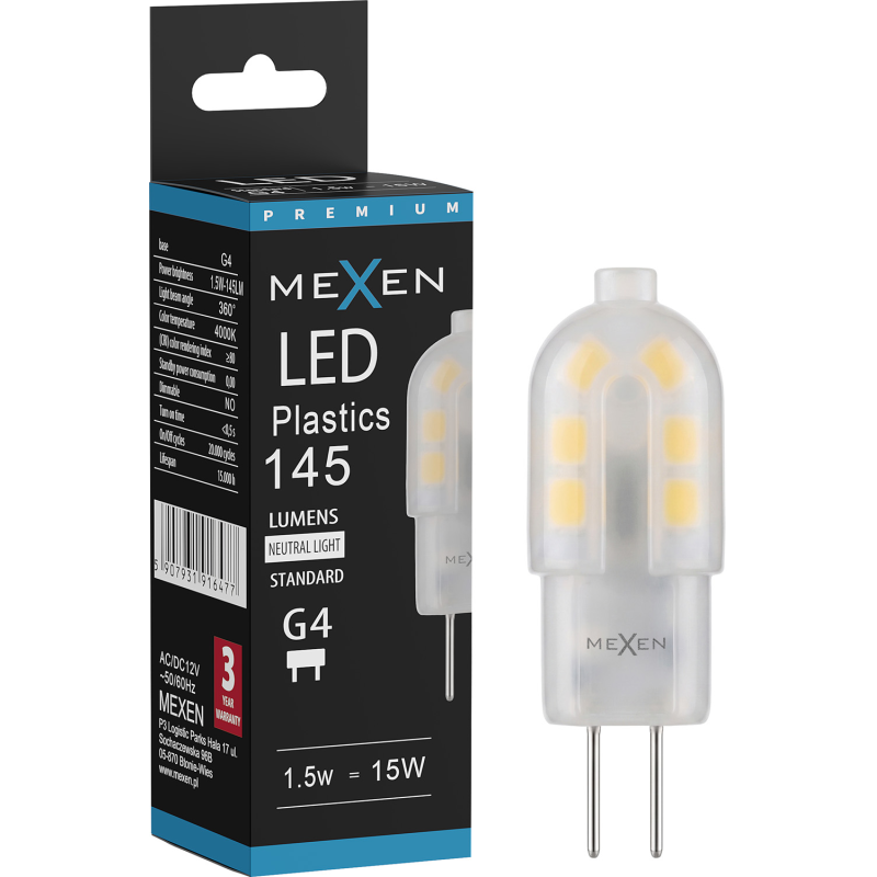 Mexen Oris Bombilla LED G4, 1,5W, Neutral - 4000K, 145 lm - L115-G4-0140-03