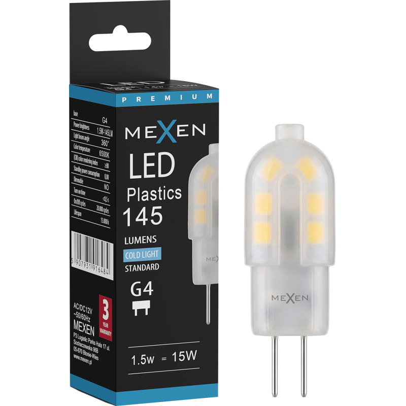 Mexen Oris żarówka LED G4, 1,5W, Zimna - 6500K, 145 lm - L115-G4-0165-03
