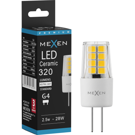 Mexen Oris żarówka LED G4, 2,5W, Neutralna - 4000K, 320 lm - L115-G4-0240-01