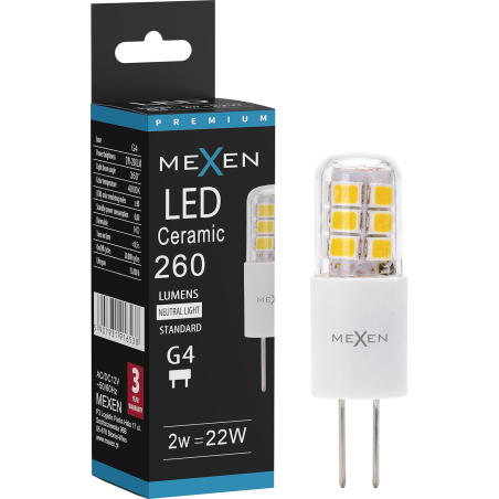 Mexen Oris żarówka LED G4, 2W, Neutralna - 4000K, 260 lm - L115-G4-0240-02