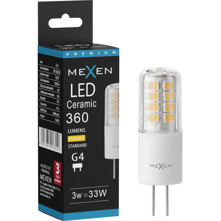 Mexen Oris LED žarnica G4, 3W, Topla - 3000K, 360 lm - L115-G4-0330-01