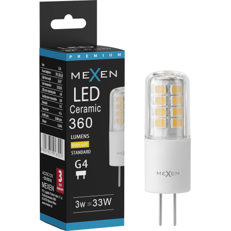 Mexen Oris żarówka LED G4, 3W, Ciepła - 3000K, 360 lm - L115-G4-0330-01