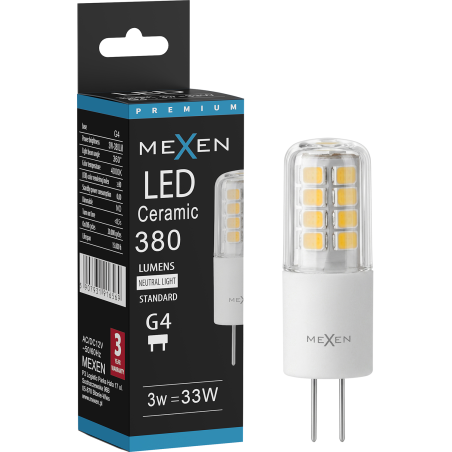 Mexen Oris LED-lampa G4, 3W, Neutral - 4000K, 380 lm - L115-G4-0340-01