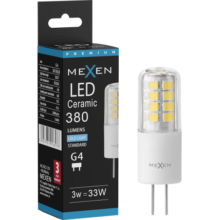 Mexen Oris LED žarulja G4, 3W, Hladno - 6500K, 380 lm - L115-G4-0365-01