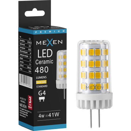 Mexen Oris LED-lamp G4, 4W, Warm - 3000K, 480 lm - L115-G4-0430-01