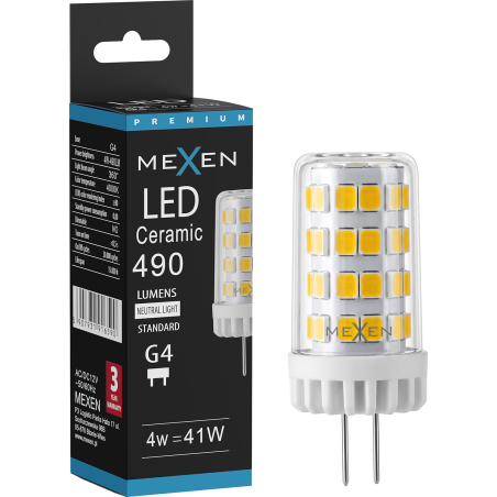 Mexen Oris LED spuldze G4, 4W, Neitrāla - 4000K, 490 lm - L115-G4-0440-01