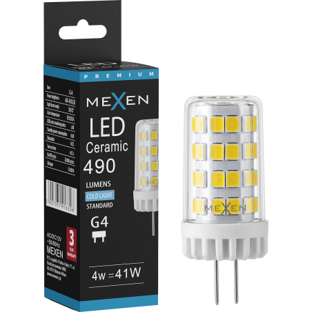 Mexen Oris LED lamp G4, 4W, külm - 6500K, 490 lm - L115-G4-0465-01