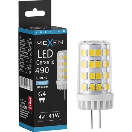 Mexen Oris żarówka LED G4, 4W, Zimna - 6500K, 490 lm - L115-G4-0465-01