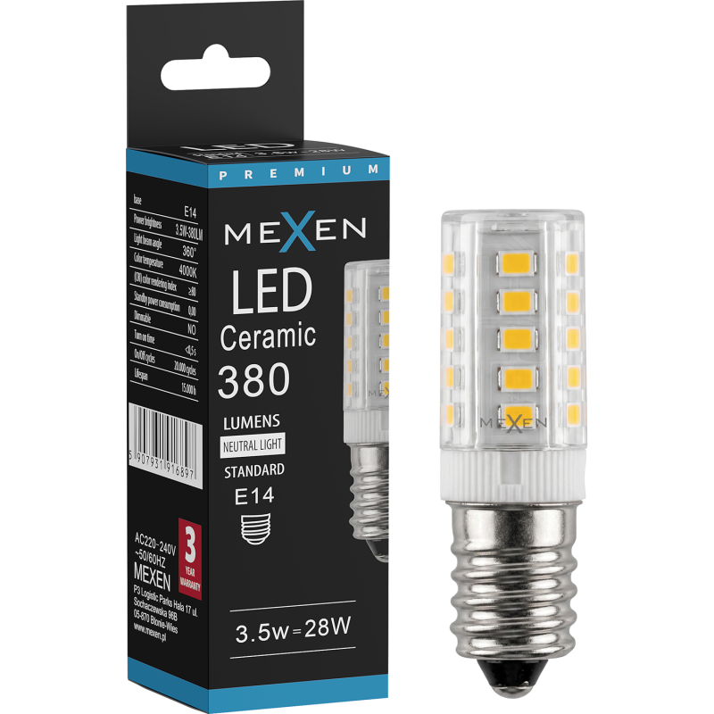 Mexen Aura LED-lampa E14, 3,5W, Neutral - 4000K, 380 lm - L121-E14-0340-01