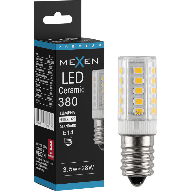 Mexen Aura żarówka LED E14, 3,5W, Neutralna - 4000K, 380 lm - L121-E14-0340-01