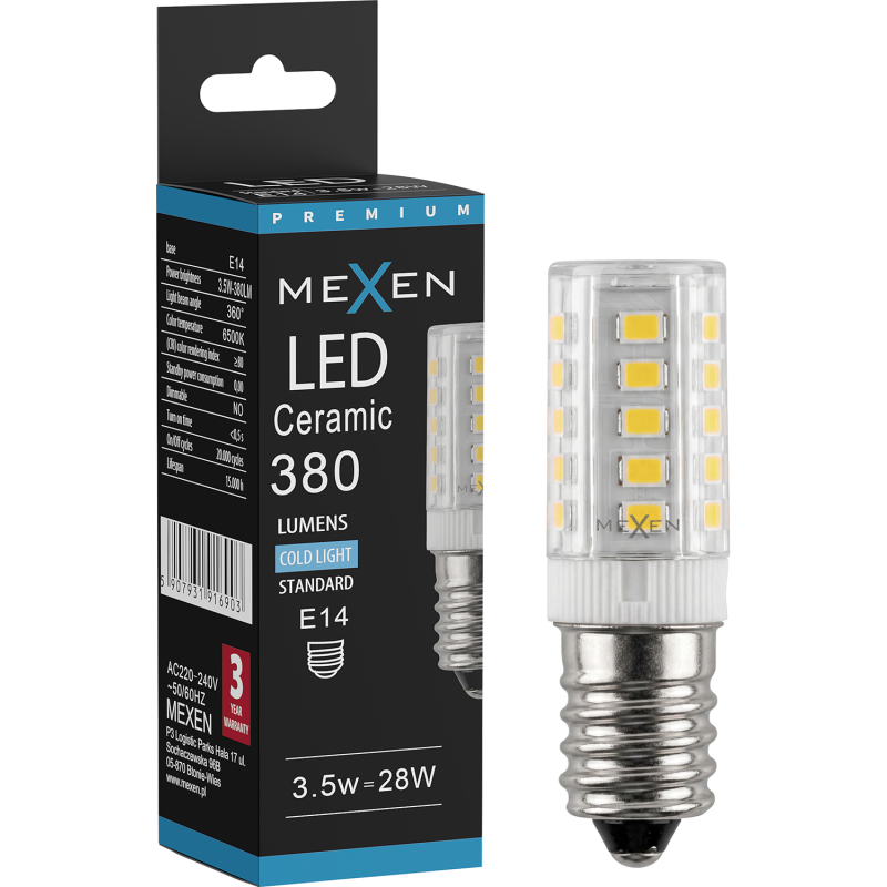 Mexen Aura LED-Glühbirne E14, 3,5W, Kalt - 6500K, 380 lm - L121-E14-0365-01