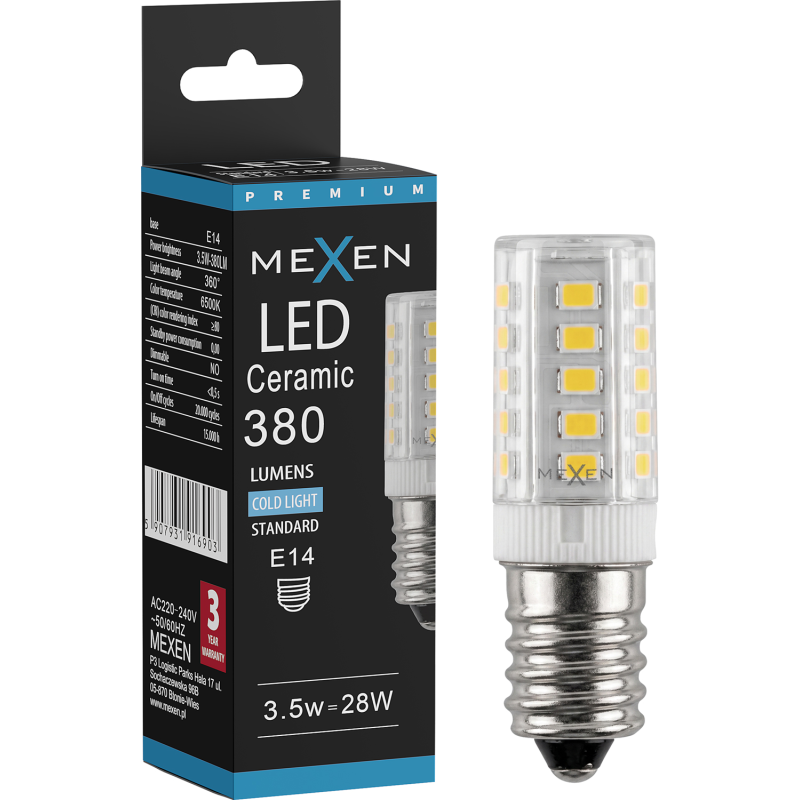 Mexen Aura LED-pirn E14, 3,5W, Külm - 6500K, 380 lm - L121-E14-0365-01