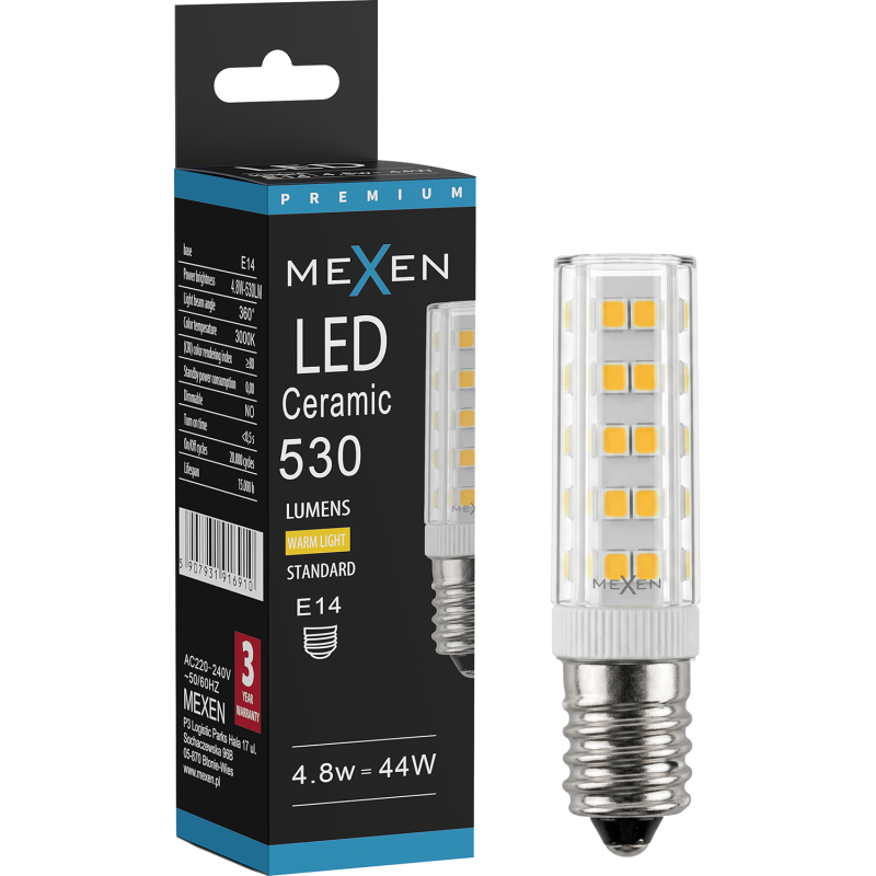 Mexen Aura żarówka LED E14, 4,8W, Ciepła - 3000K, 530 lm - L121-E14-0530-01