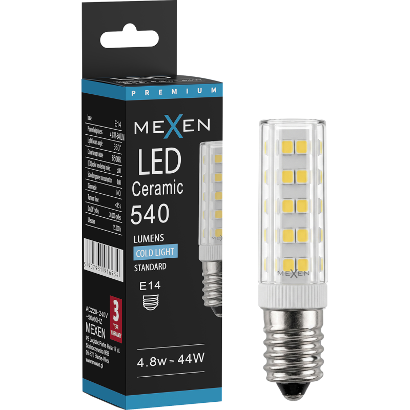 Mexen Aura LED Pirn E14, 4,8W, Külm - 6500K, 540 lm - L121-E14-0565-01