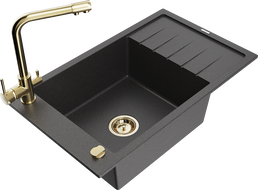 Mexen Elias Granitaffloss mat enger Schoss an Kichendëch Duero, schwaarz gesprenkelt - 6511-76-671600-50