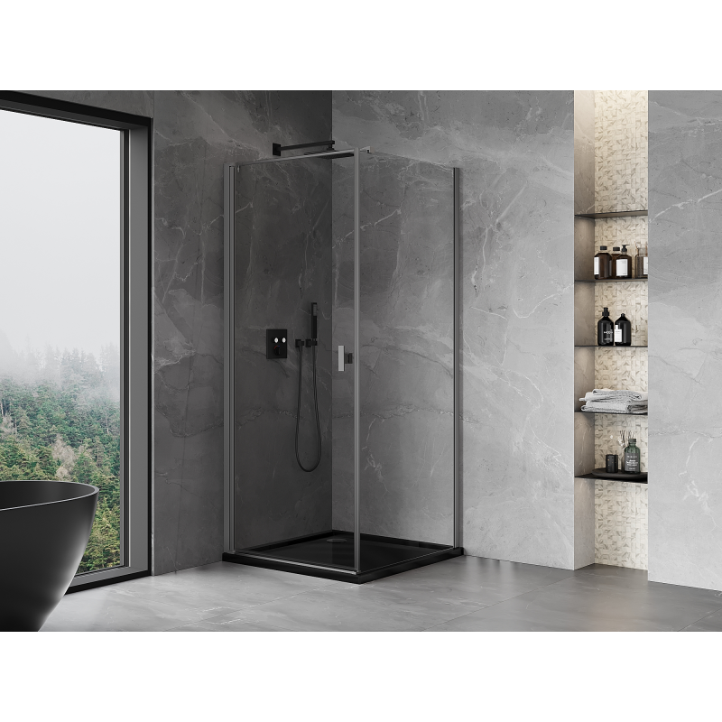 Mexen Mist-B kabina prysznicowa uchylna 85 x 85 cm, transparent, gun metal - 8A2T-085-085-95-00